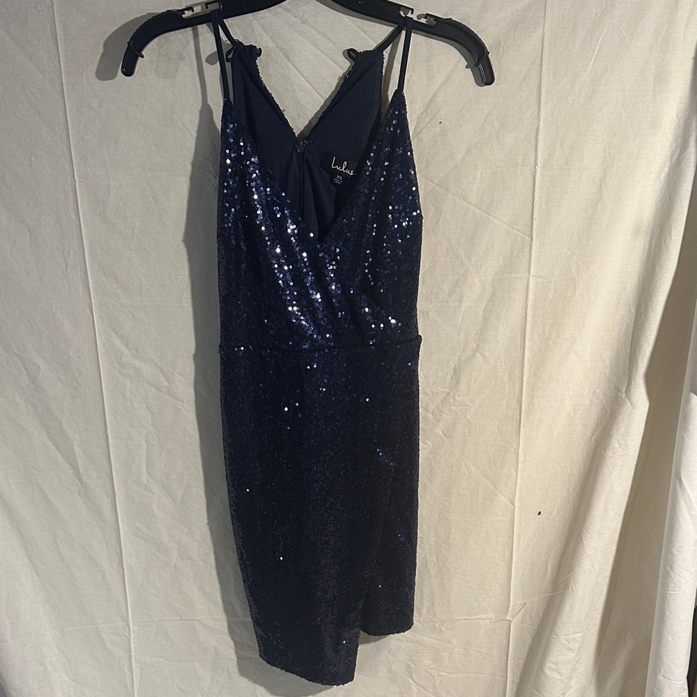Lulu's Midnight Blue Sequin Mini Dress